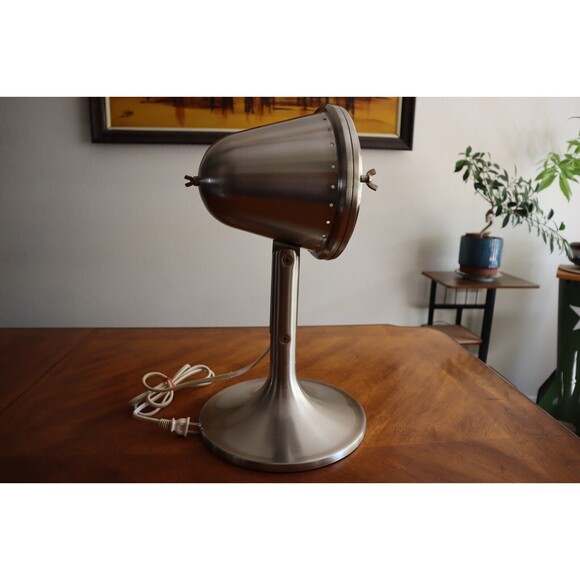 VTG Table Flood Stage Spot Light Lamp Adj Industrial Bullet Tilting Porthole Sil - Picture 5 of 16